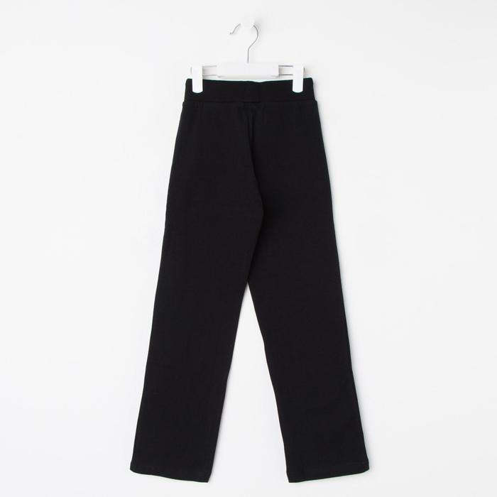 Брюки спортивные для девочки, рост 158 см, цвет чёрный