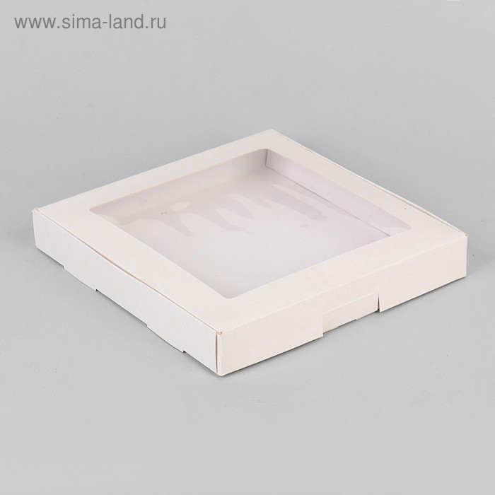 Коробка самосборная бесклеевая, крафт,белая, 21 х 21 х 3 см