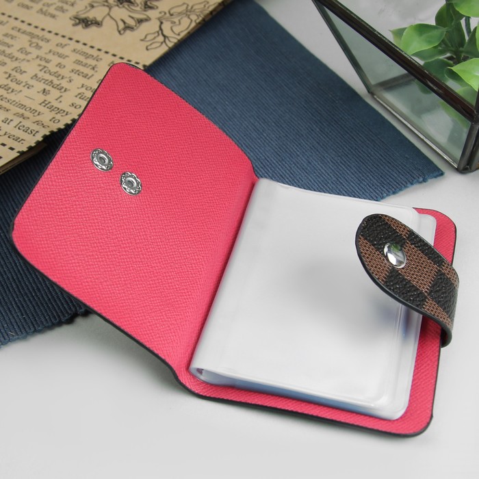 Визитница на кнопке, 1 ряд, 20 холдеров, цвет чёрный