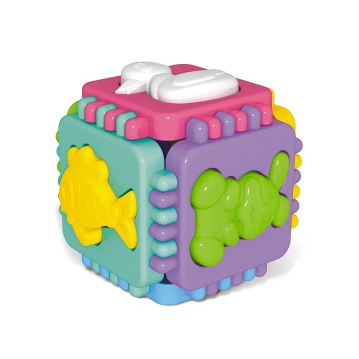 Логический куб «Весёлые зверята» развивающие игрушки dolu логический куб многофункциональный