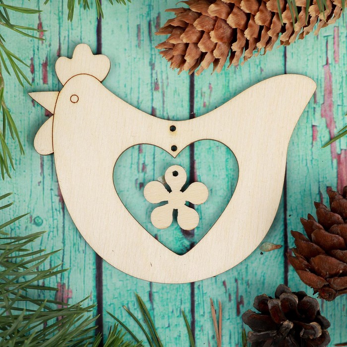 Подвеска "Курочка с цветочком", фанера 4 мм