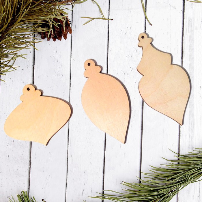 Подвеска "Новогодние сосульки", 3 шт., фанера 4 мм