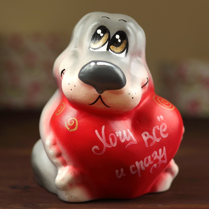 Копилка "Пёс Валентин дачник" х/р