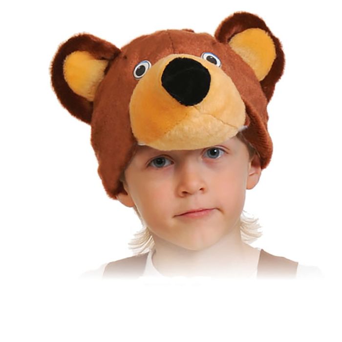 Маска "Мишка бурый", плюш, р-р 53-55