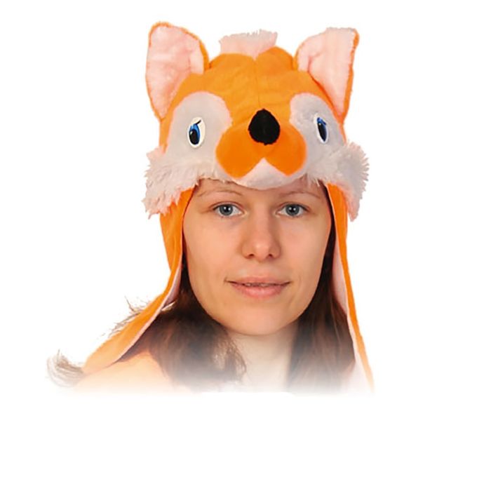 Маска взрослая "Лиса" с ушами, плюш, р-р 55-58