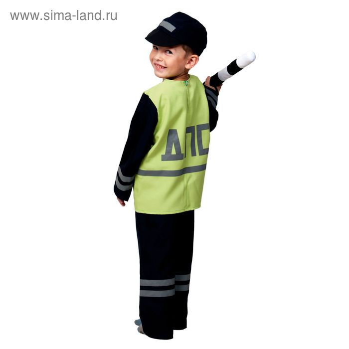 фото Карнавальный костюм "полицейский дпс", куртка, брюки, кепка, жезл, р-р 32-34, рост 128-134 см карнавалофф