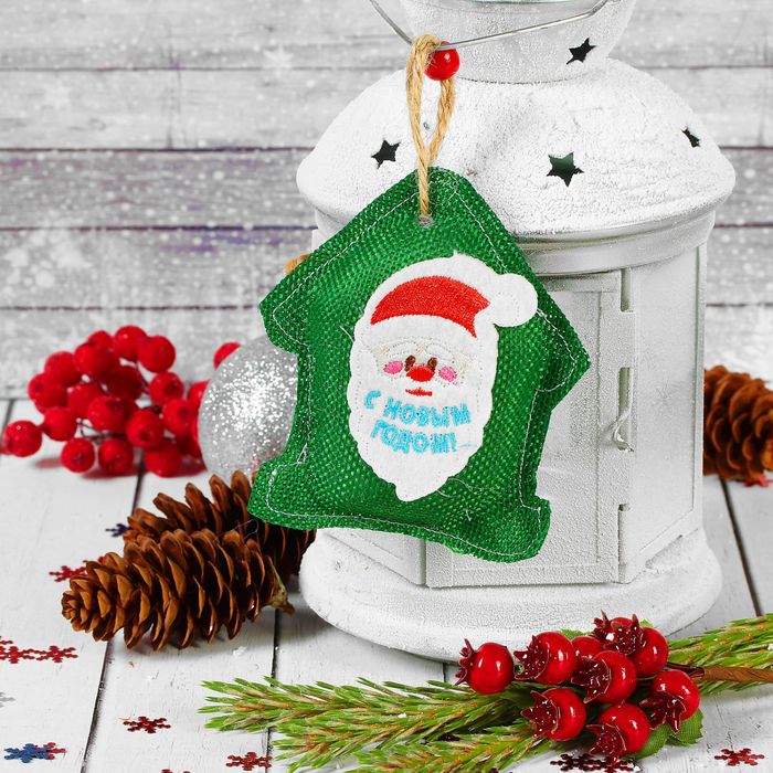 Мягкая игрушка-подвеска "С Новым Годом!", Дедушка Мороз