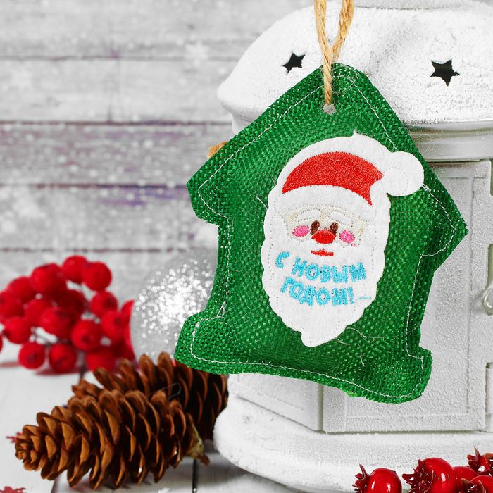 Мягкая игрушка-подвеска "С Новым Годом!", Дедушка Мороз