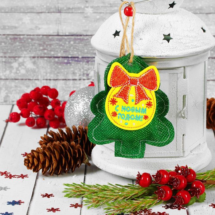 Мягкая игрушка-подвеска "С Новым годом!", ёлочка