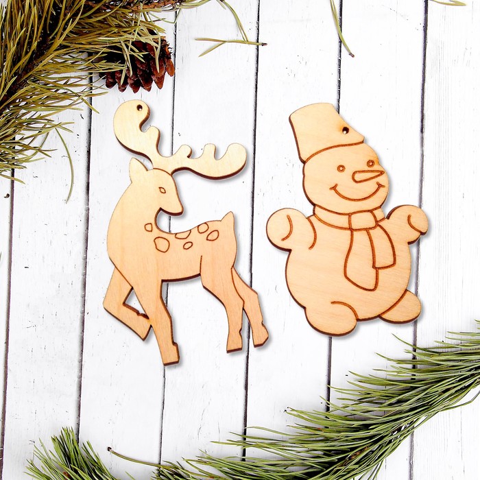 Набор подвесок №3 "Снеговик и Олень"