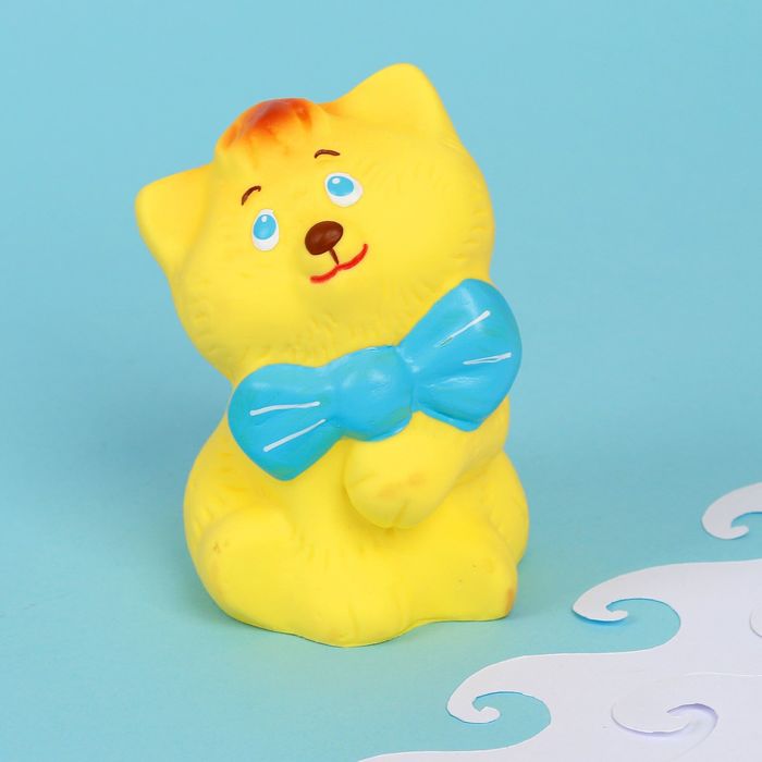 Резиновая игрушка "Котёнок с бантиком"