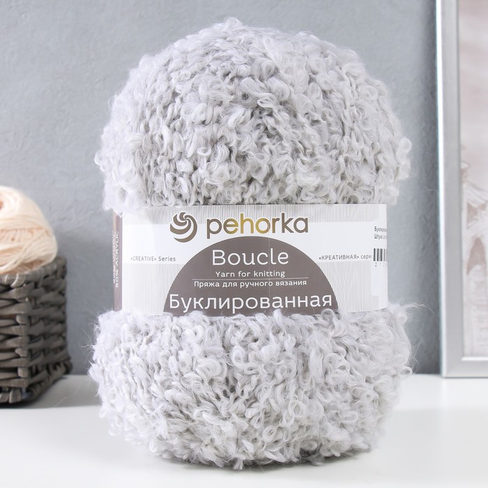 Пряжа "Буклированная"  30% мохер,20% шерсть,50% акрил  220м/200гр (276-Перламутр)