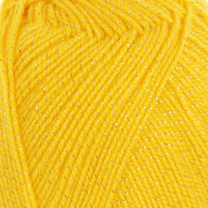 Пряжа "Мерцающая" 96% акрил высокообъемный, 4% метанит 430м/100гр (12-Желток)