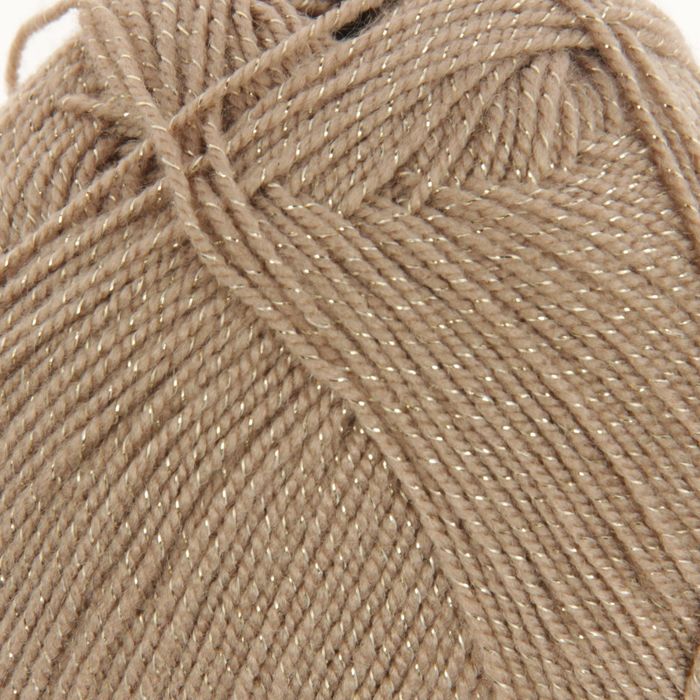 Пряжа "Мерцающая" 96% акрил высокообъемный, 4% метанит 430м/100гр (124-Песочный)