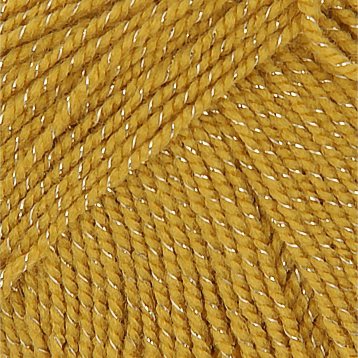 Пряжа "Мерцающая" 96% акрил высокообъемный, 4% метанит 430м/100гр (447-Горчица)