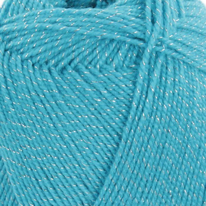 Пряжа "Мерцающая" 96% акрил высокообъемный, 4% метанит 430м/100гр (45-Т.бирюза)