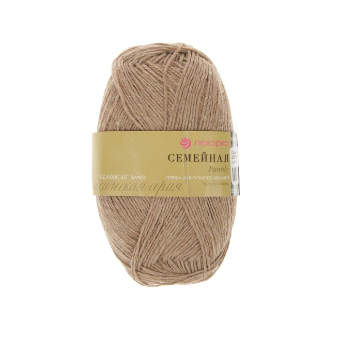 Пряжа "Семейная" 40% шерсть, 60% акрил 300м/100гр (258-Беж)