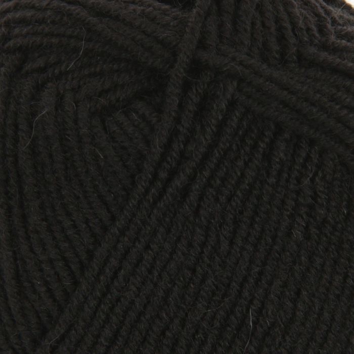 Пряжа "Удачная" 50% шерсть, 50% акрил 250м/100гр (02-Черный)
