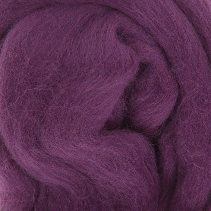 Шерсть для валяния 100% тонкая шерсть 50гр (191-Ежевика)