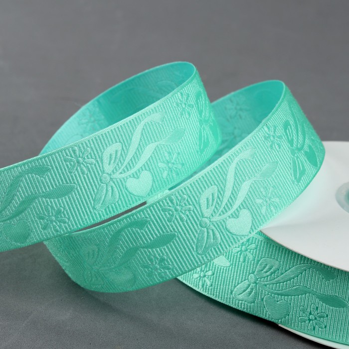 Лента декоративная "Бант", 25мм, 23±1м, №7, цвет мятный