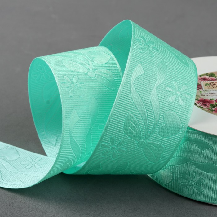 Лента декоративная "Бант", 40мм, 23±1м, №7, цвет мятный