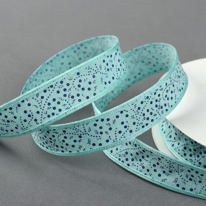 Лента хлопковая "Узор", 20мм, 23±1м, №4, цвет салатовый