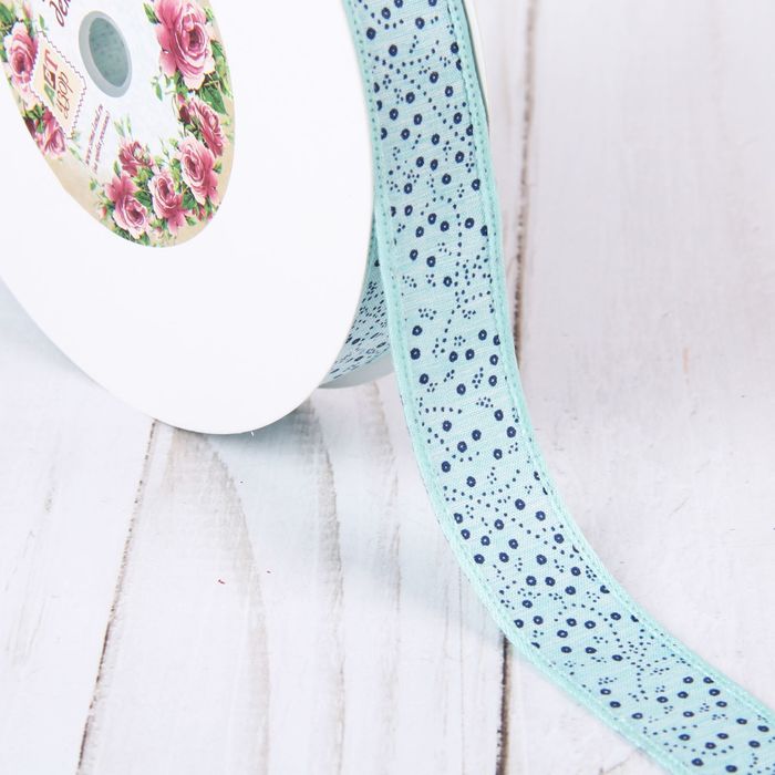 Лента хлопковая "Узор", 20мм, 23±1м, №4, цвет салатовый