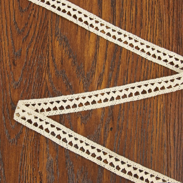 Кружево вязаное, ширина 20мм, 15±1м, цвет белый