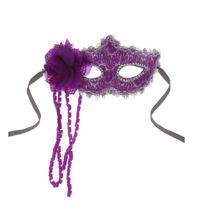 Карнавальная маска "Очарованье" с цветком, цвет фиолетовый