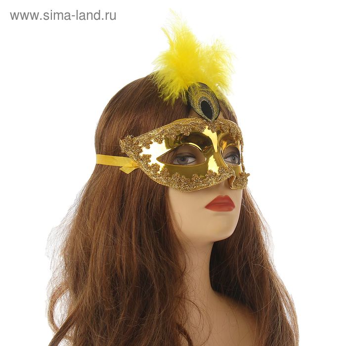 фото Карнавальная маска «сияние», цвет золотой страна карнавалия