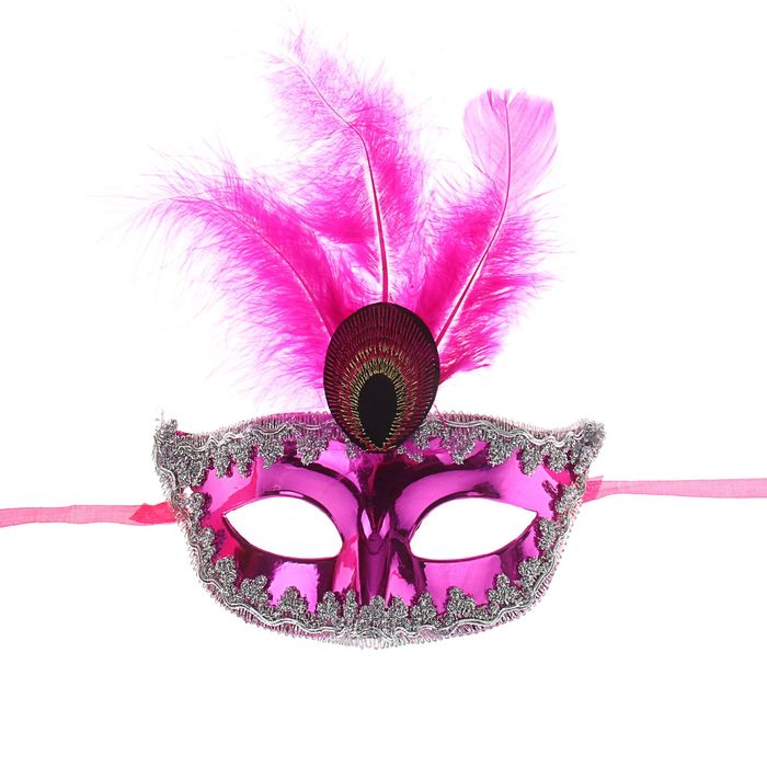 Карнавальная маска "Сияние", цвет фуксия