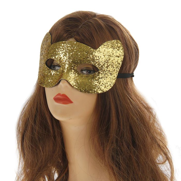 Карнавальная маска "Кошка", цвет золото