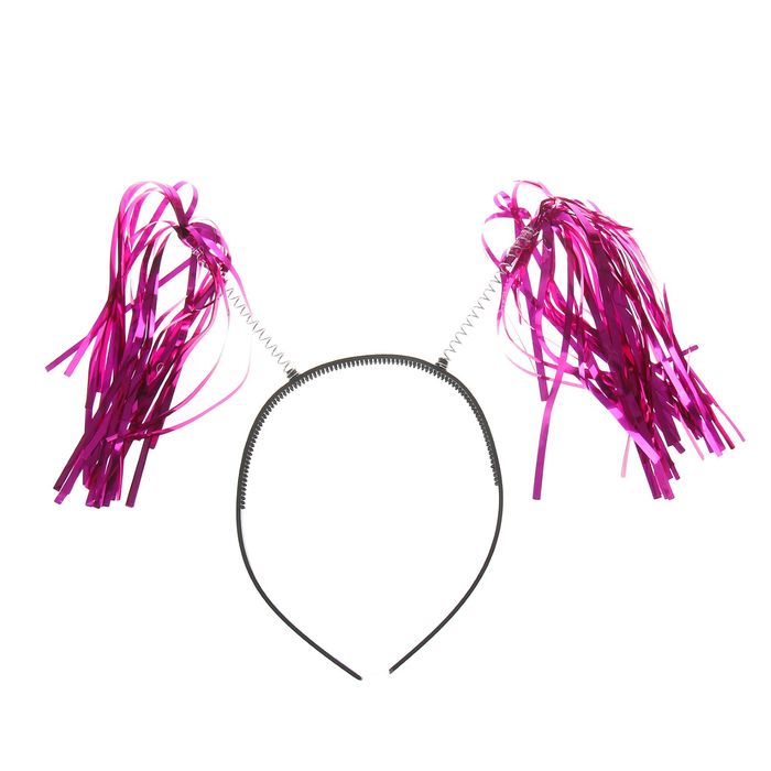 Карнавальный ободок "Помпоны", цвет фуксия