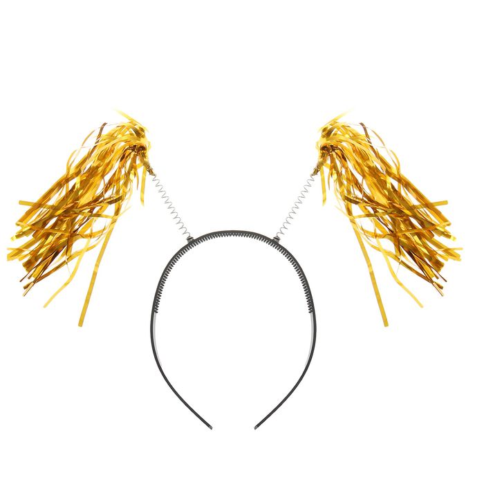 Карнавальный ободок "Помпоны", цвет желтый