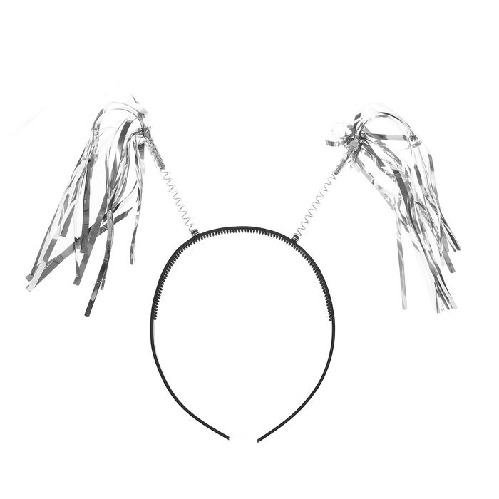 Карнавальный ободок "Помпоны", цвет серебро