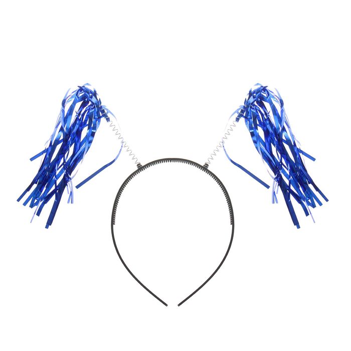 Карнавальный ободок "Помпоны", цвет синий