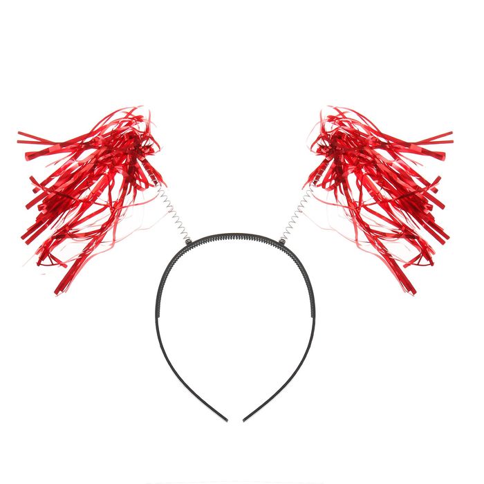 Карнавальный ободок "Помпоны", цвет красный
