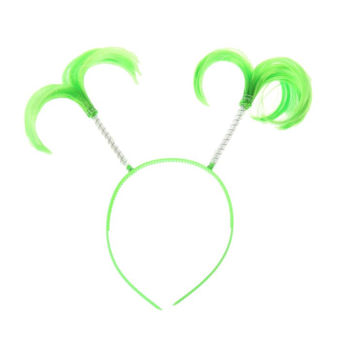Карнавальный ободок "Хвостики", цвет зеленый