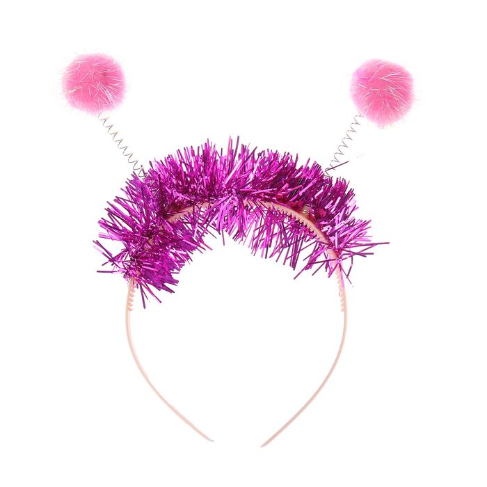 Карнавальный ободок "Бомбошки", цвет фуксии