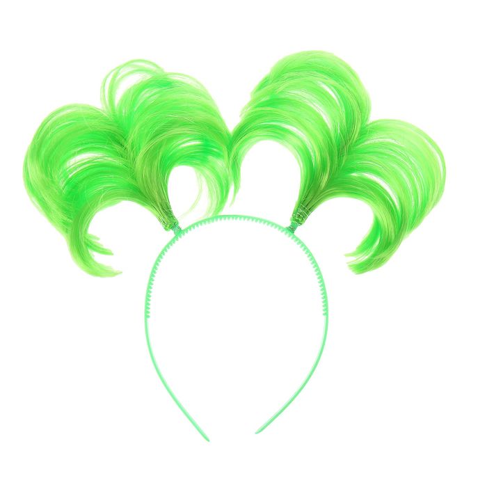 Карнавальный ободок "Хвостики" объемный, цвет зеленый