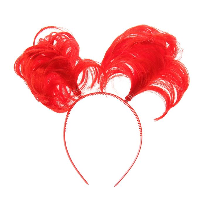 Карнавальный ободок "Хвостики" объемные, цвет красный