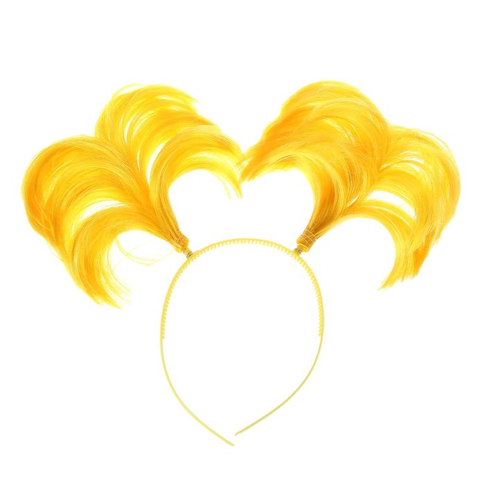 Карнавальный ободок "Хвостики" объемные, цвет желтый