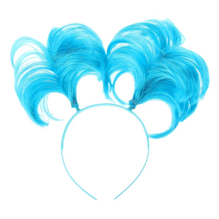 Карнавальный ободок "Хвостики" объемные, цвет голубой