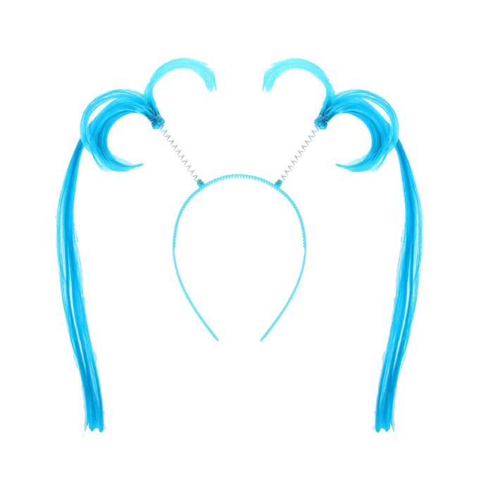 Карнавальный ободок "Хвостики" длинные, цвет голубой