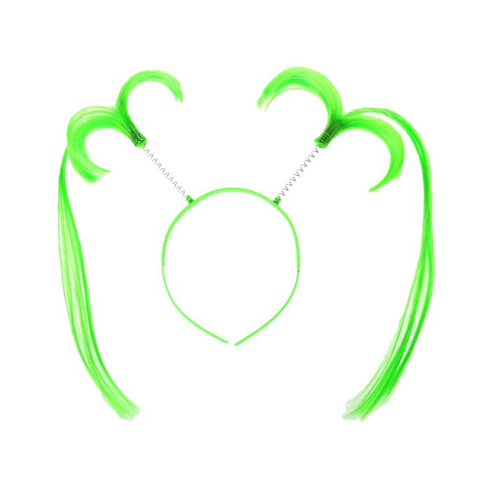 Карнавальный ободок "Хвостики" длинные, цвет зеленый