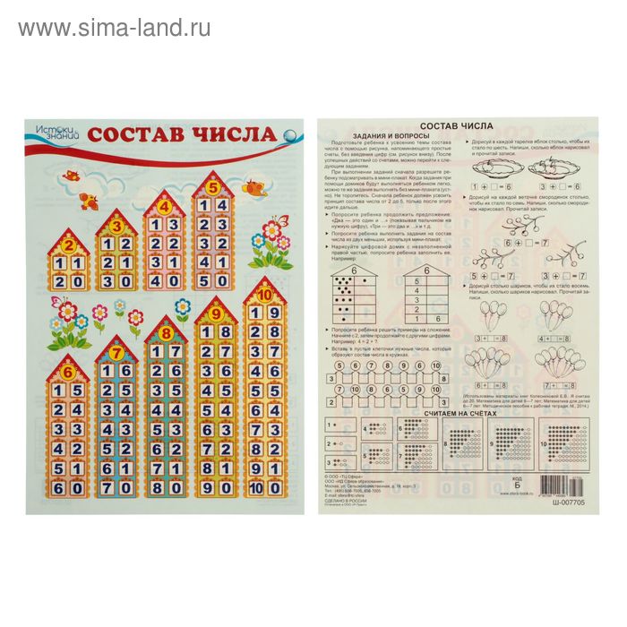 

Плакат "Состав числа" А4