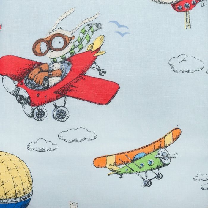 Постельное бельё "Этелька" 1,5 сп Авиатор 143*215 см, 150*214 см, 50*70 см -1 шт, 100% хлопок, бязь 125 г