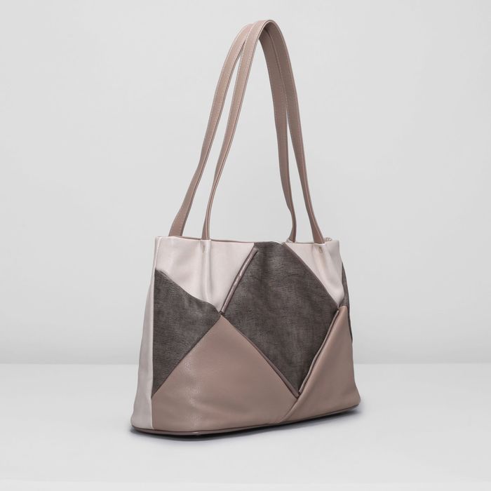 Сумка женская на молнии, 1 отдел, наружный карман, цвет бежевый