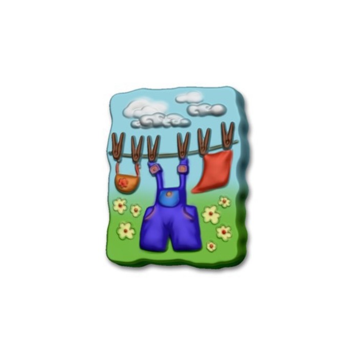 Пластиковая форма для мыла "Большая стирка" 8х6,5х1,5 см