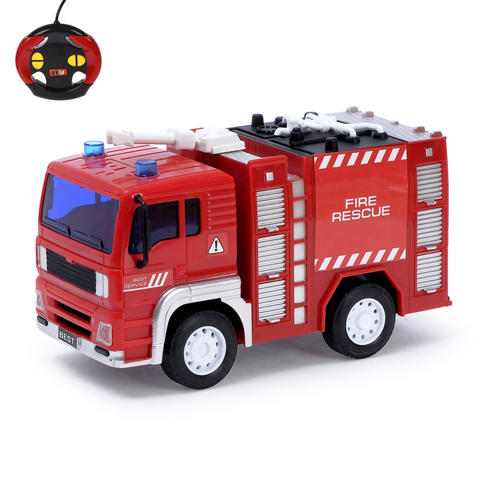 Машина радиоуправляемая "Пожарная", работает от батареек, масштаб 1:20, свет